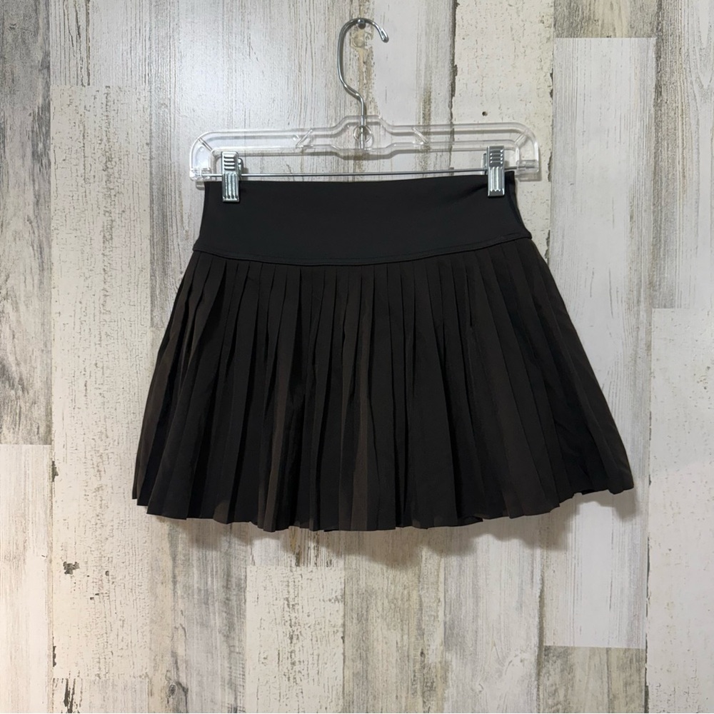 Love Poem Black Pleated Skater Mini Skirt with shorts
